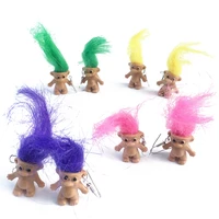fashion colors burning long hair doll drop earrings for women creative resin cute ugly baby earring hook girl dangle bijoux gift