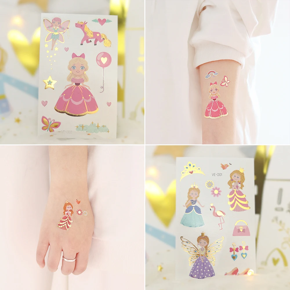 Временные татуировки-наклейки VeeCharm для принцесс милые мультяшные рисунки с