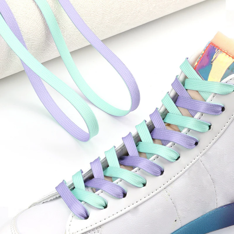 1 Pair Flat Shoelaces Classic Shoe Laces Fit Fashion Two Color Sports Shoelace Casual Unisex Shoe Strings Shoe Accessories