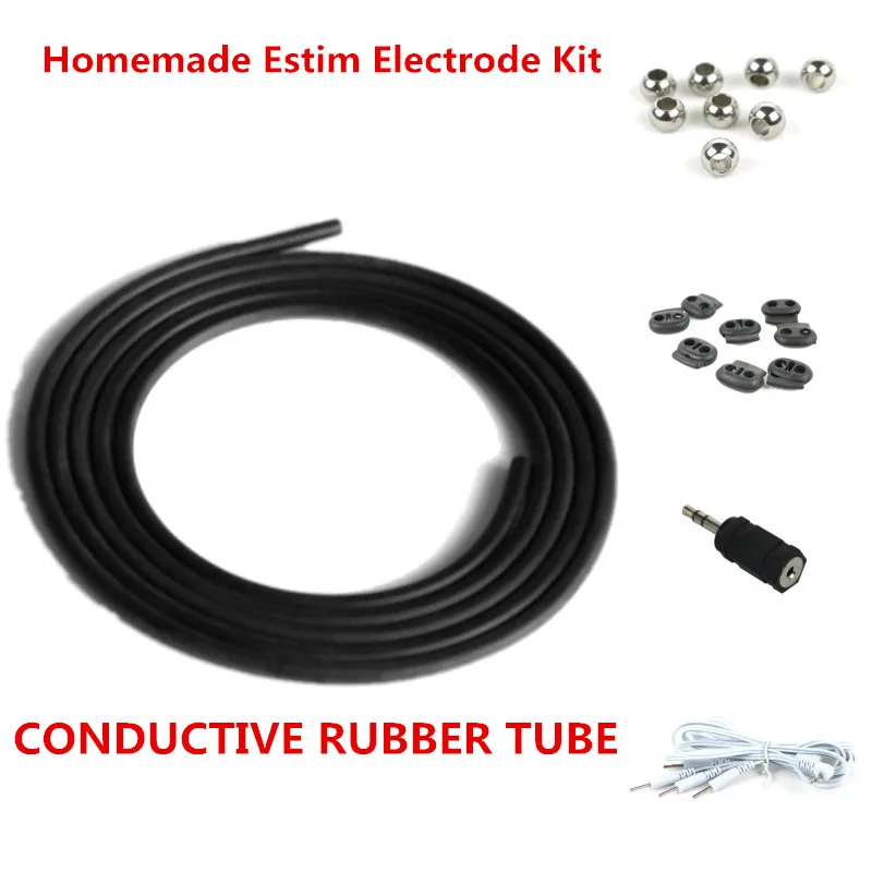 Комплект самодельных электродов Homemade E-stim DIY Electrodes CONDUCTIVE RUBBER TUBE для электростимуляторов ESTIM TENS Unit 1.5*4mm.