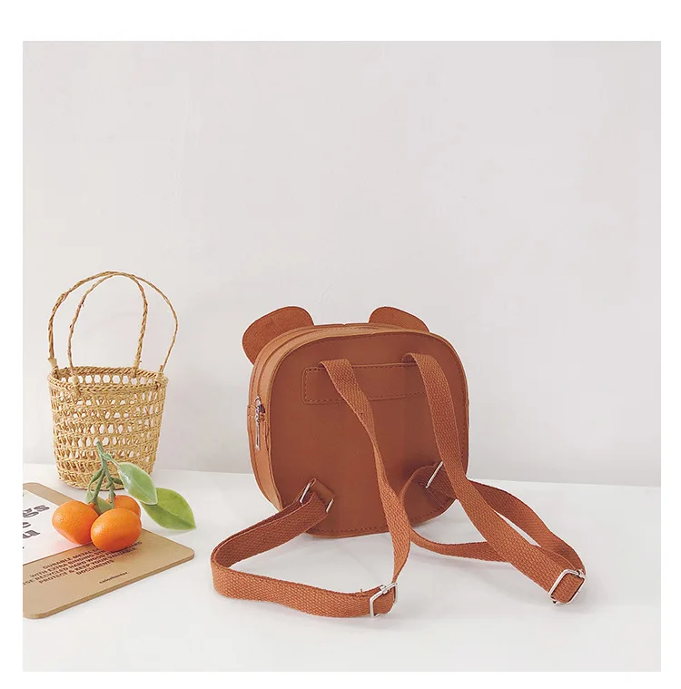 PU Leather Children's Mini School Bag Cute Bear Backpack for Kindergarten Boys Girls Knapsack Baby Kids Accessories Handbags images - 6