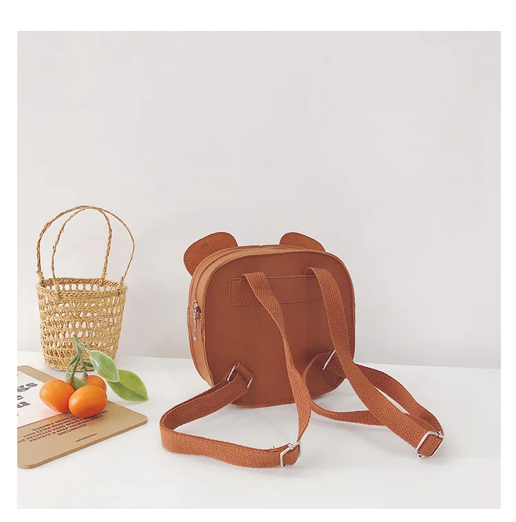 PU Leather Children's Mini School Bag Cute Bear Backpack for Kindergarten Boys Girls Knapsack Baby Kids Accessories Handbags