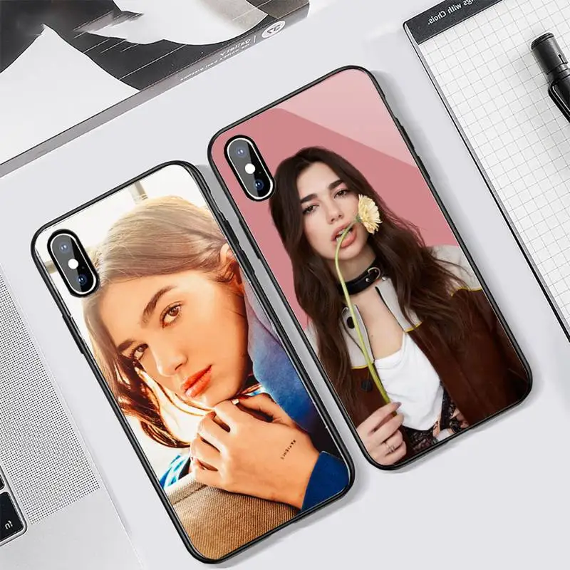 

Dua-Lipa Singer Phone Case Tempered glass For iphone 11 12 13 PRO MAX mini 6 7 8 plus X XS XR