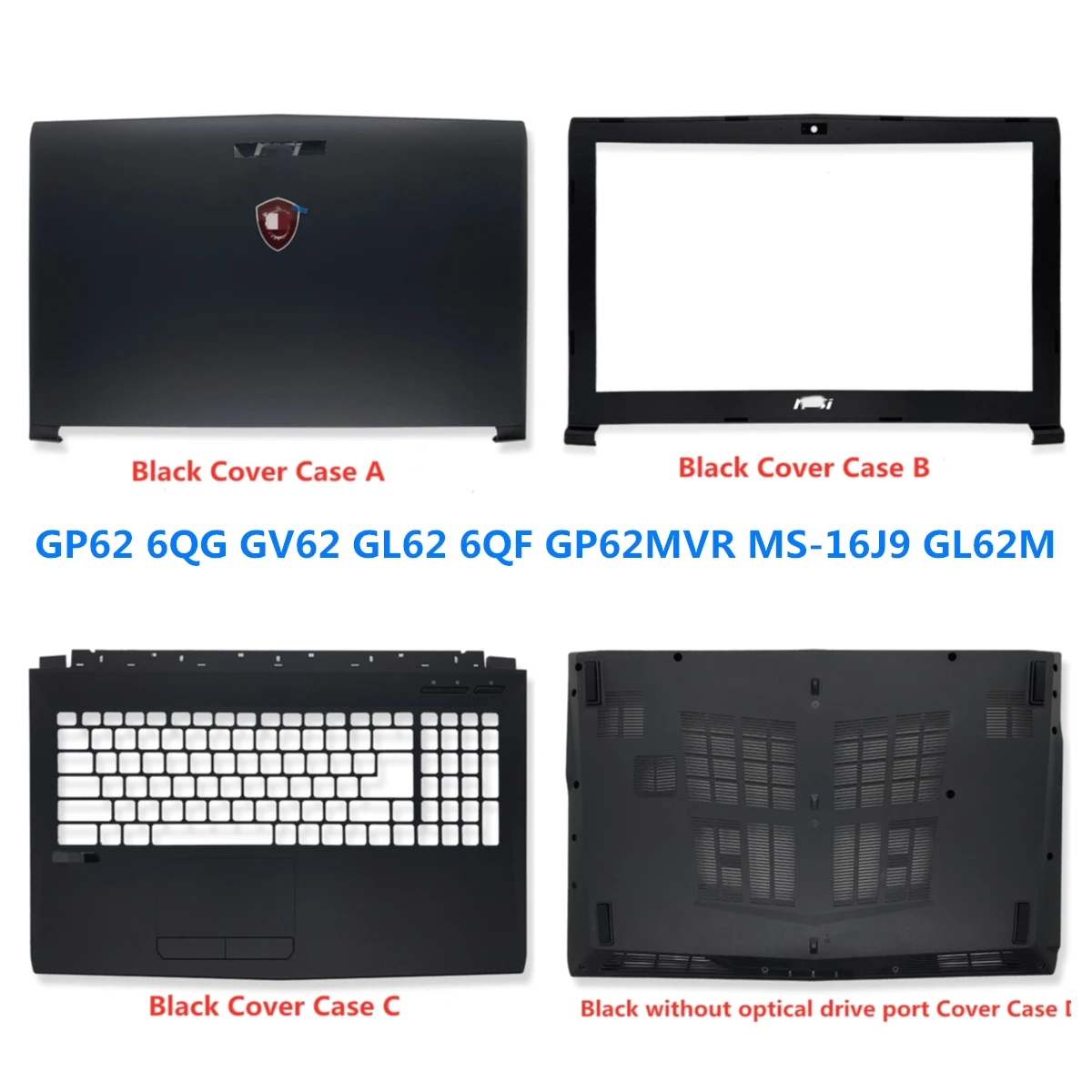 Новый ноутбук для MSI GP62 6QG GV62 GL62 6QF GP62MVR MS-16J9 GL62M, задняя крышка ЖК-дисплея 15,6 дюйма, передняя панель, Упор для рук, нижняя часть, петли