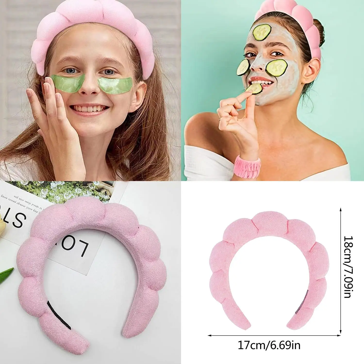 6 шт. повязка для волос мытья лица душа облако губка снятия макияжа мягкая на