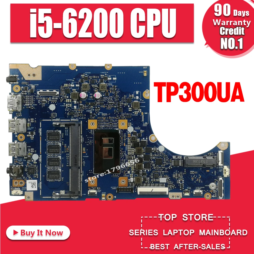 

TP300UA материнская плата для ноутбука Asus TP300UA Q302U Q302UA TP300U, протестированная оригинальная материнская плата 4G RAM /I5-6200/6198U 90NB09Z0-R00020