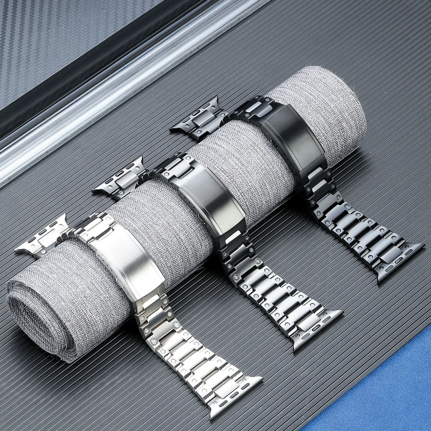 Luxury Titanium Steel Strap For Apple Watch Band 45mm 41mm 44mm 40mm 42mm Ultra 49mm Correa Bracelet iWatch Series 8 7 SE 6 5 4