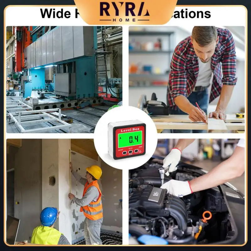 

360 Degree Goniometer Measuring Tools High Precision Angle Protractor Magnetic Base Level Box Protractor 360 Degree Digital