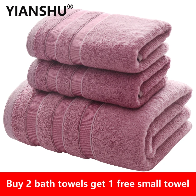 

Adult Bamboo Fiber Bath Towels Set Super Absorbent Soft Solid Color Bamboo Towel , Buy 2 Bath Towels Get 1 Free Hand Towel