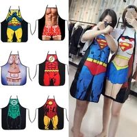 women funny sexy kitchen apron funny novelty cotton super hero man aprons dinner party cooking apron cuisine pinafore for adult