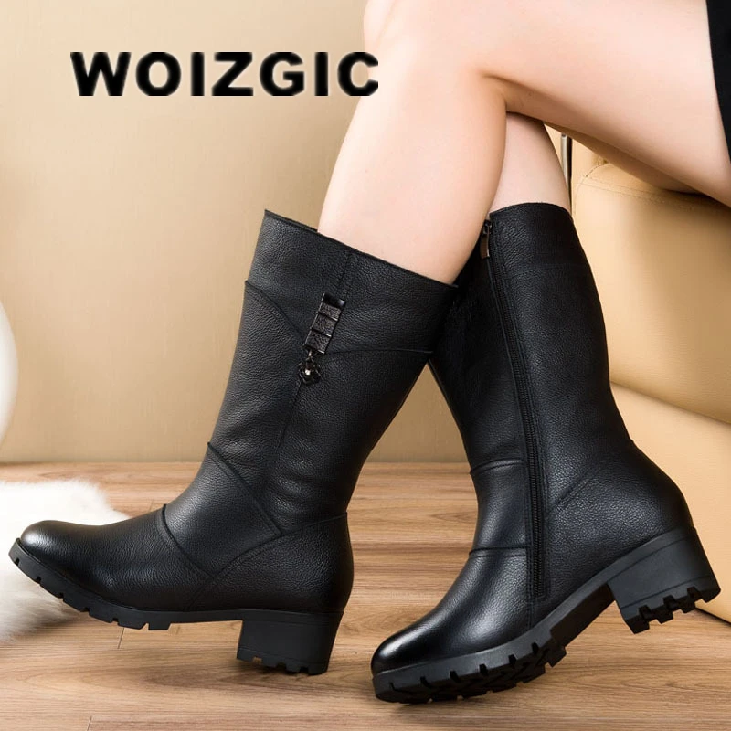 

Женские ботинки из натуральной кожи, на молнии, с мехом