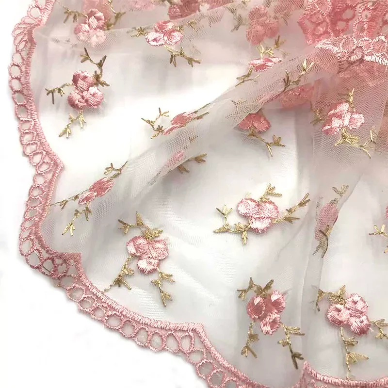 

30Yards Embroidered Lace Trim Sewing On Patch Flower Stickers Fabric Tape For Clothes Dress DIY Sewing Supplies 15cm Wide