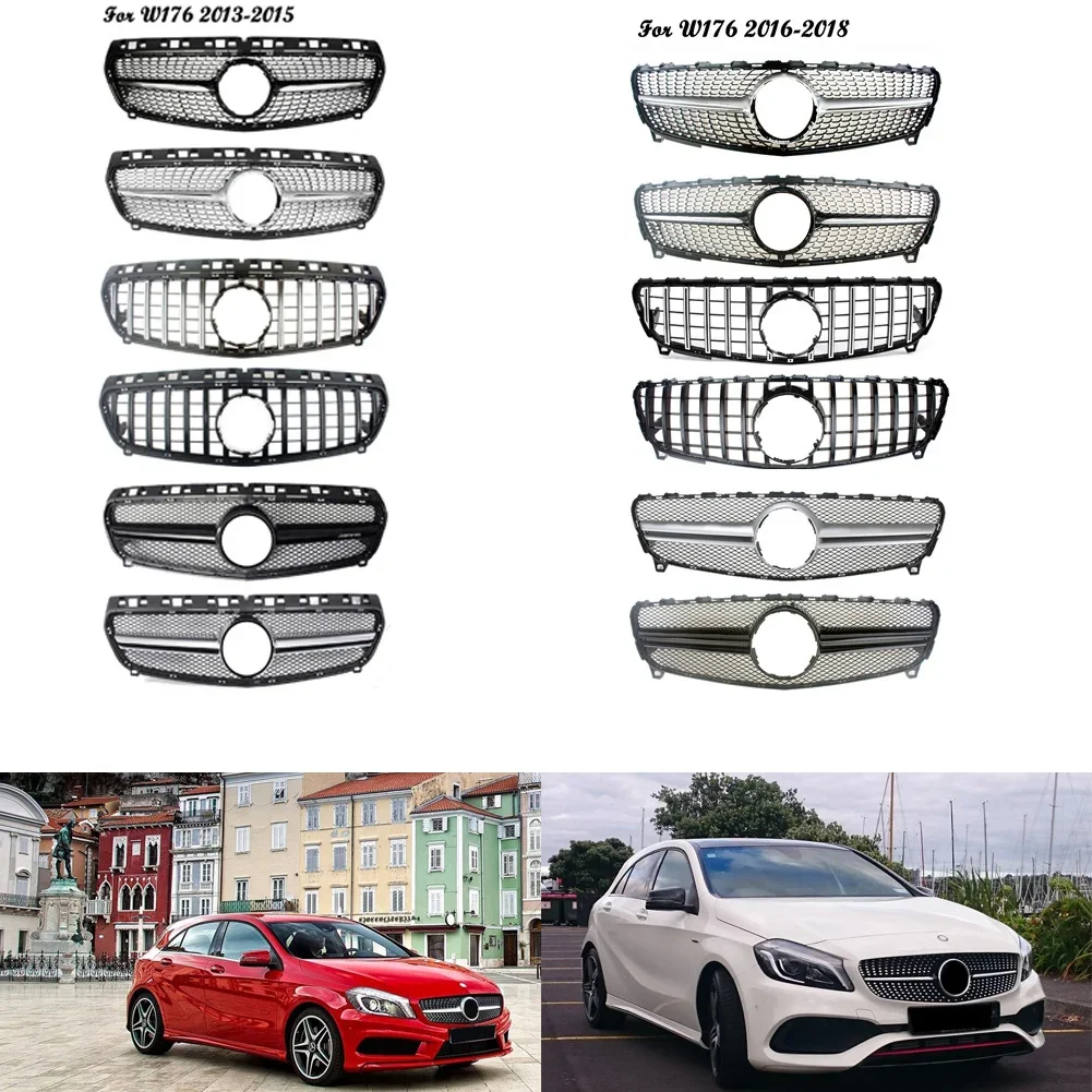 Передний бампер Racing Grill Заготовка решетки для Mercedes-Benz W176 A-Class 2013-2018 Diamond GT AMG