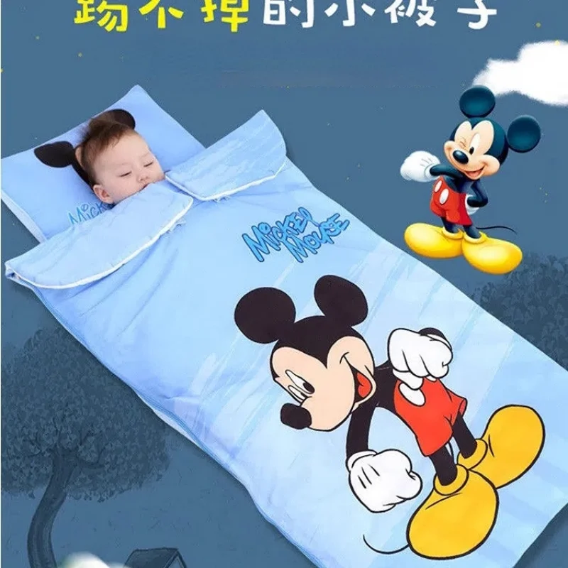 Disney Mickey Mouse Kids Sleeping Bag 0-12Y Children Sleep Sack Boys Girls Baby Pillow Soft Sleepsacks for Birthday Gift