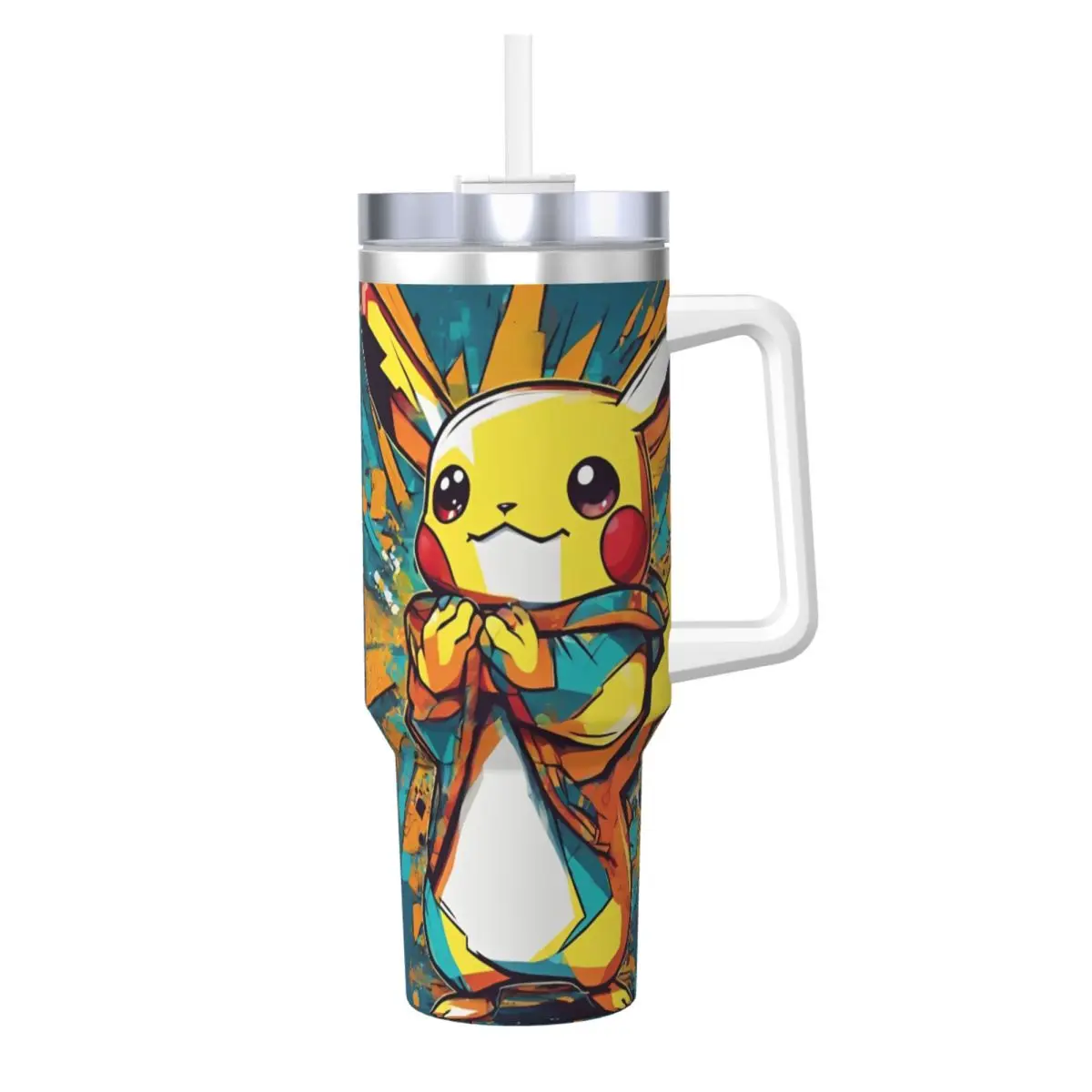 Стакан из нержавеющей стали с изображением покемона мультфильма аниме HD-печать