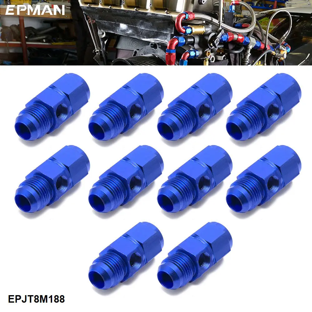 

EPMAN 10 шт. алюминиево-8AN Male Flare To -8AN Female Поворотный с 1/4 "NPT датчик порт фитинга манометра снимите давление EPJT8M188