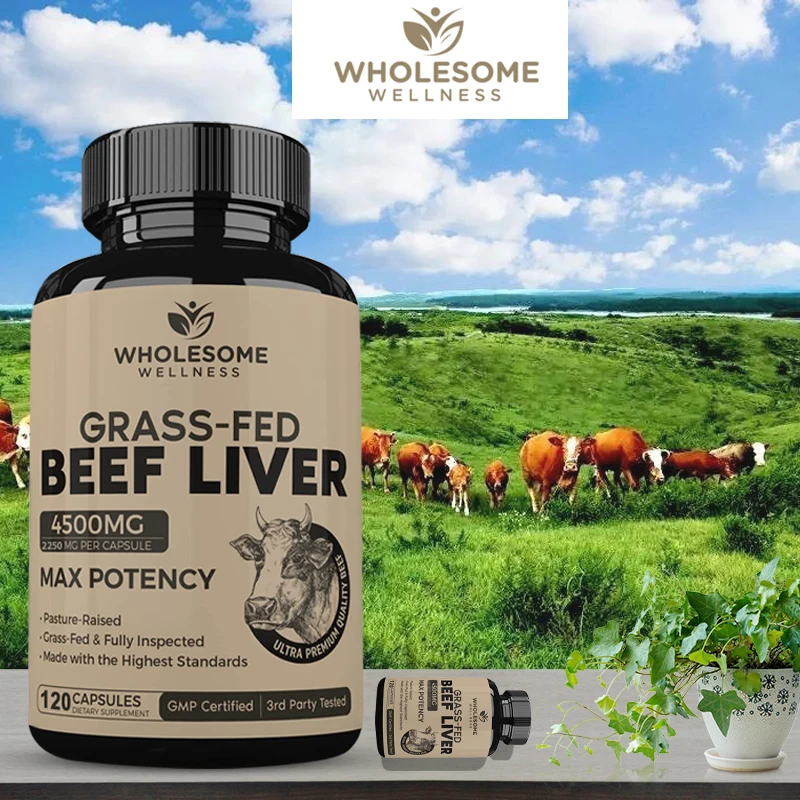 

Grass Fed Dried Beef Liver Capsules - Natural Iron, Vitamins A, B12 - New Zealand Grown Without Hormones or Chemicals