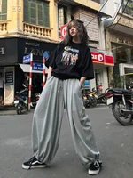 qweek harajuku joggers sweatpants women hip hop streetwear wide leg parachute pants oversize high waist trousers baggy tracksuit