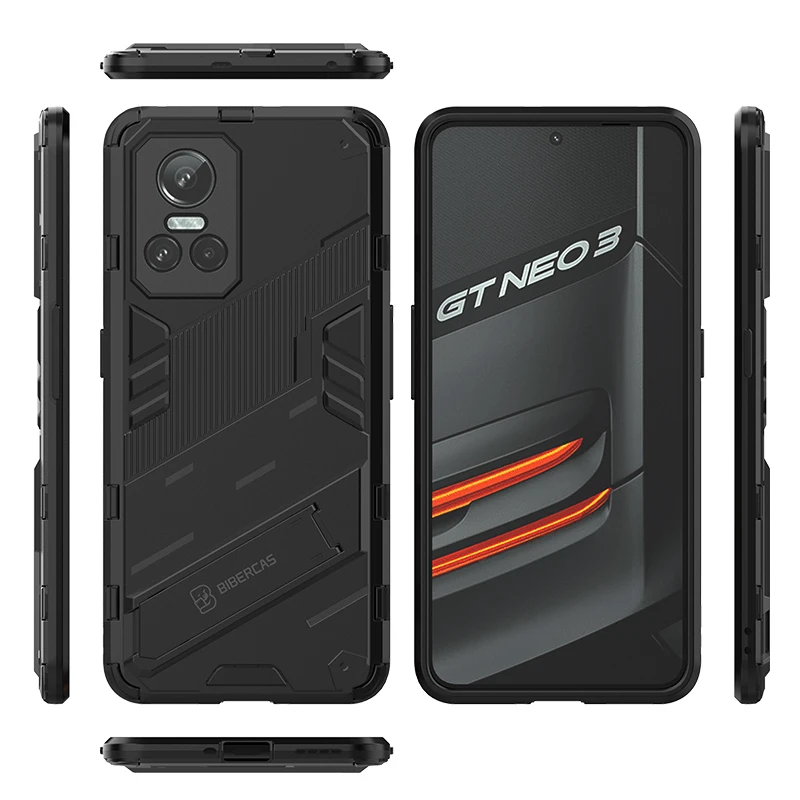 Фото Чехол для Realme GT Neo 3 для Realme GT Neo 3, защитный чехол в стиле панк, броня, подставка, задняя крышка для телефона Realme GT Neo3 №3
