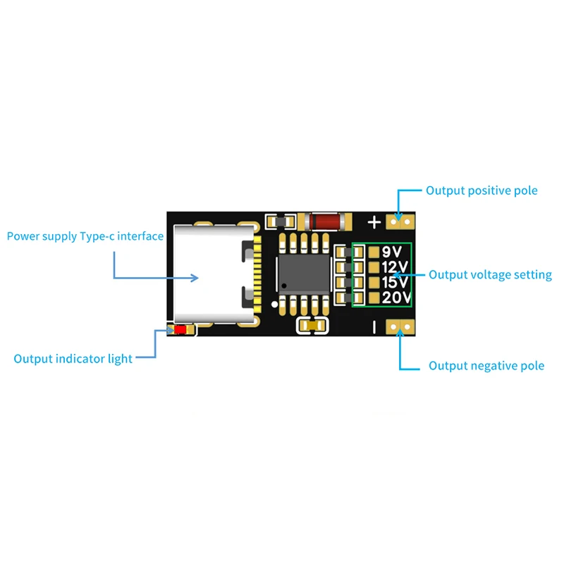 

High Quality PD/QC LDE Decoy Board Fast Charge 9V-20V PD Decoy Module PD 2 3.0 DC Trigger Cable USB Type-C QC4 Charge Connector