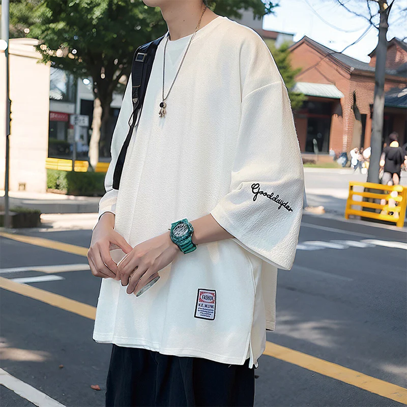 Мужская летняя футболка из вискозы с коротким рукавом 7 дюймов