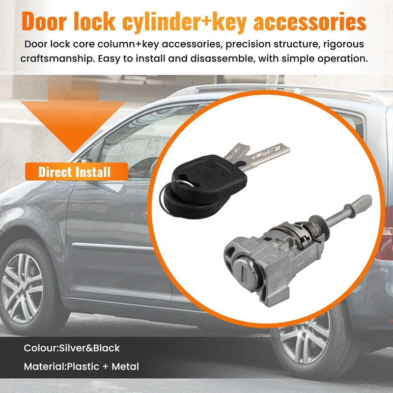 Цилиндр замка двери с 2 ключами 1 т 0837167 A для VW Touran Caddy 2003-2015 гг.