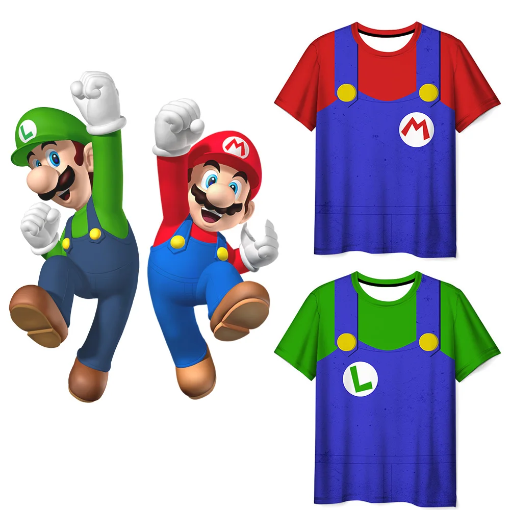 

Детская одежда, топы с героями мультфильмов, футболки с Супер Марио для мальчиков и девочек, футболка, детская одежда, топы, футболка с Марио, Детские футболки для мальчиков