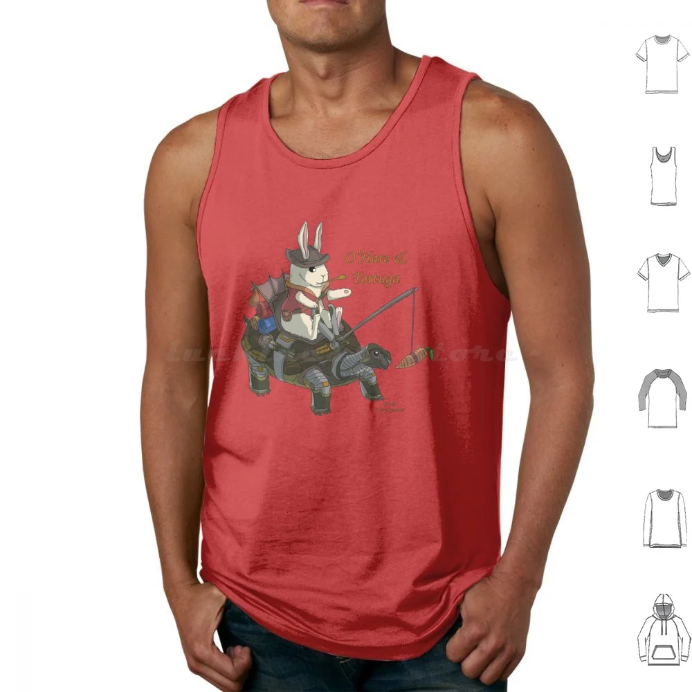 

O'Hare & Tortuga Tank Tops Print Cotton Symetria Home Interior Cartoon Storybook Tortoise Cyborg Robot Hare Rabbit