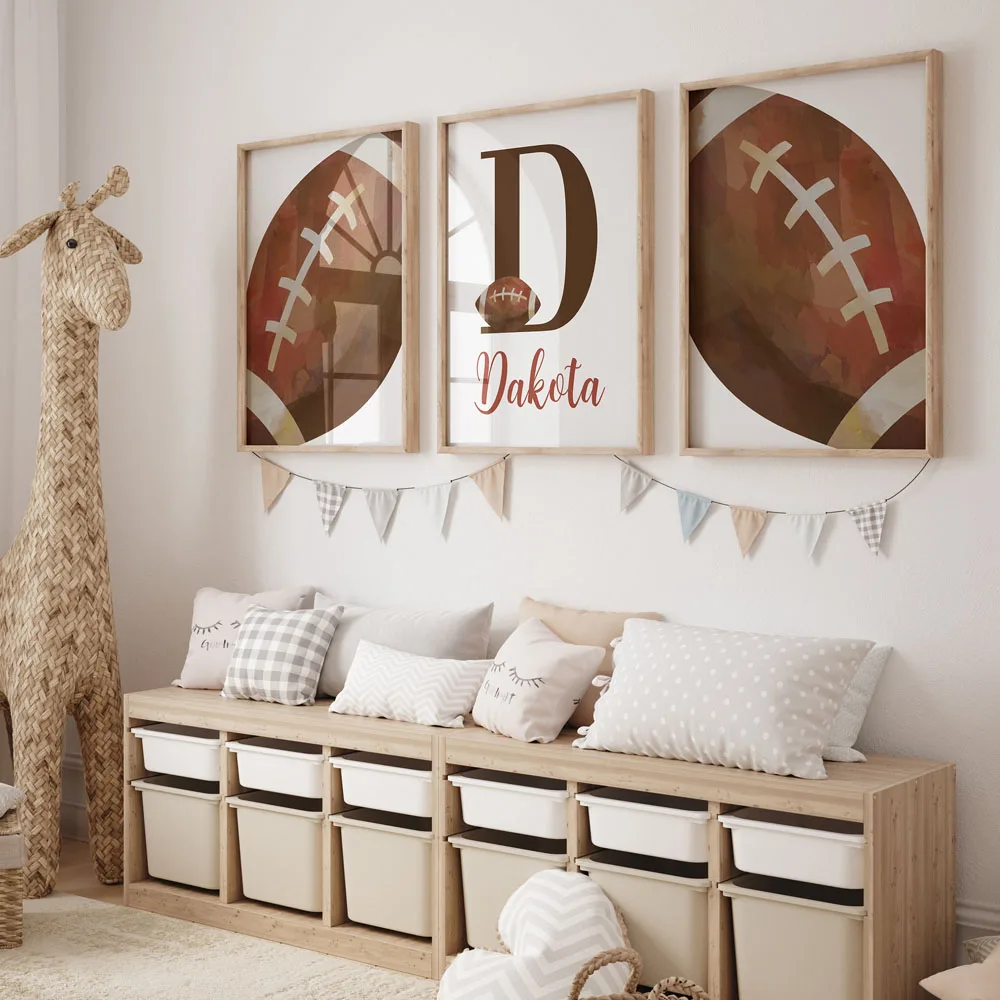 

Vintage Football Picture Cute Poster Nursery Prints Hanging Sports Wall Art Canvas Painting Nordic Kid Bedroom Decoration