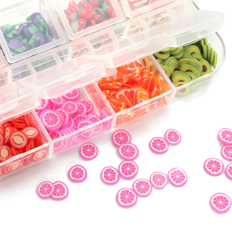 Polymer Clay Fruits Flakes Filler For Epoxy Resin Filling Accessories Keychains Pendants DIY Resin Art Decoration Jewelry Making