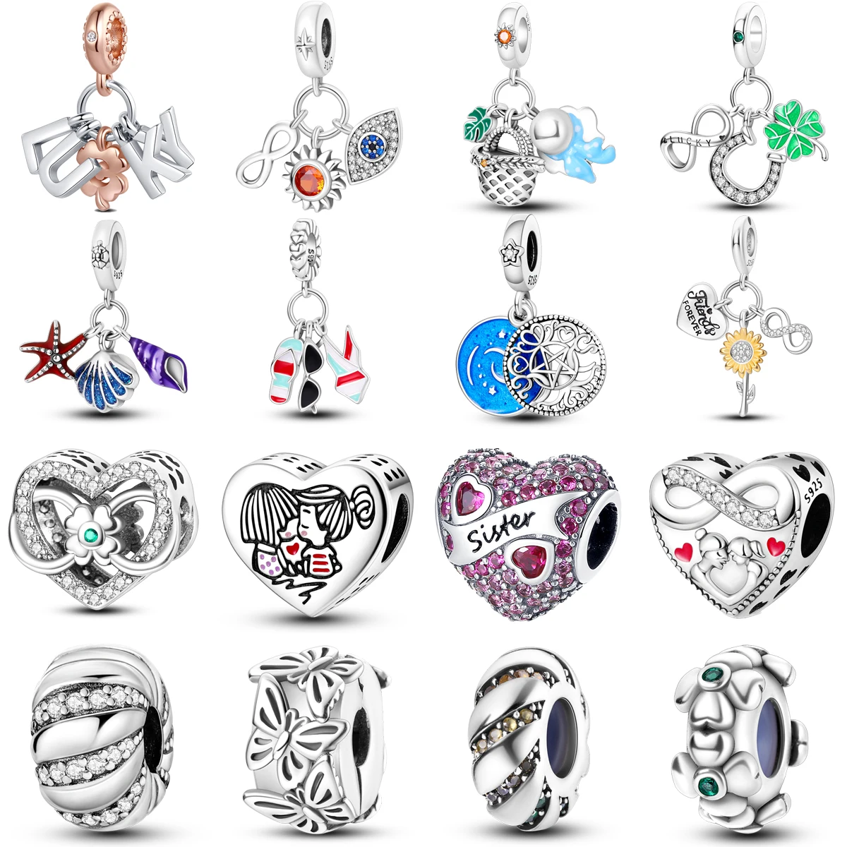 Бусины из серебра 925 пробы для браслета Pandora