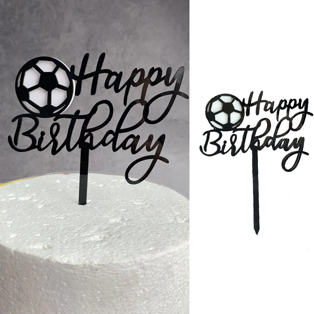 

Basketball Football Theme Party Cupcake Topper Happy Birthday Cake Topper Flage For Kids Boy Birthday Party Cake Decors Supplies
