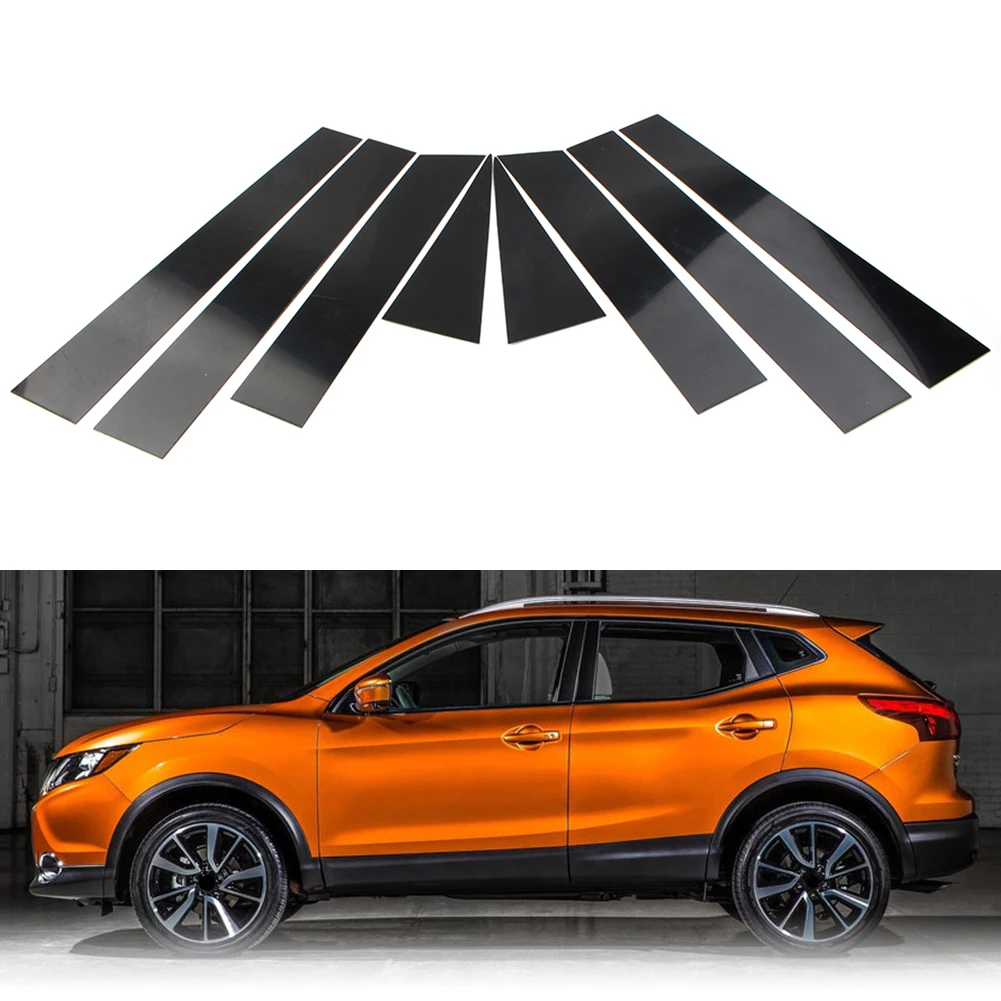 

8Pcs Car Door Window Trim Pillar Posts Sticker Piano Cover Decoration For Nissan Rogue 2014 2015 2016 2017 2018 2019 2020