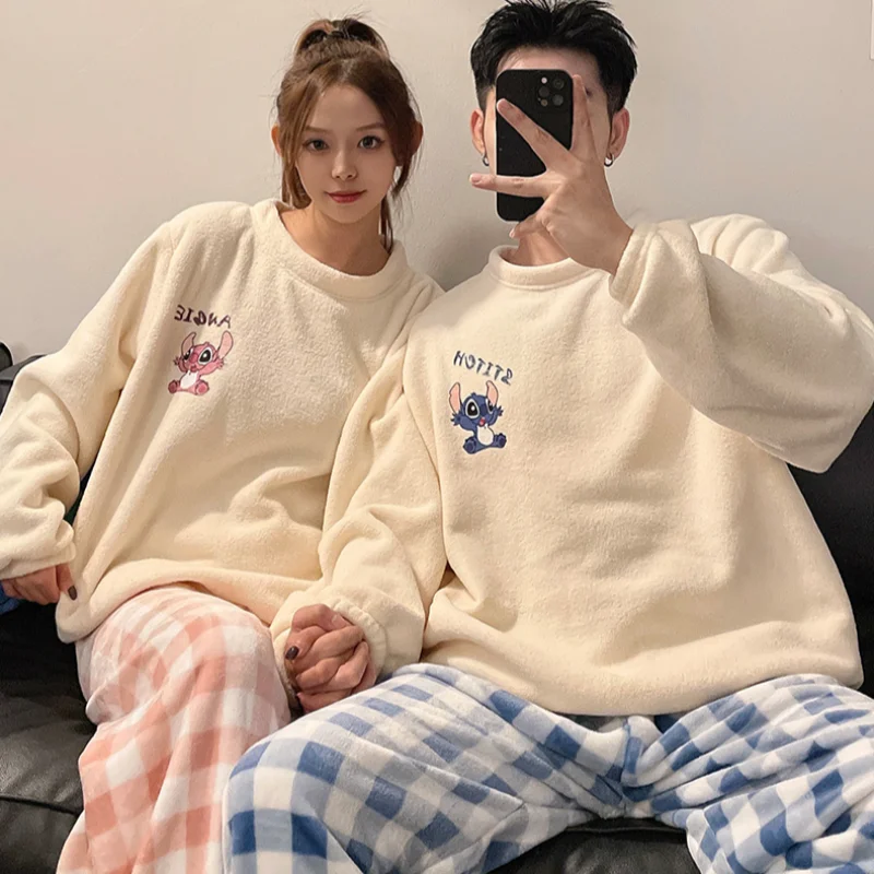 Парные пижамы Дональд Дак женские Зимние флисовые утепленные мужские из