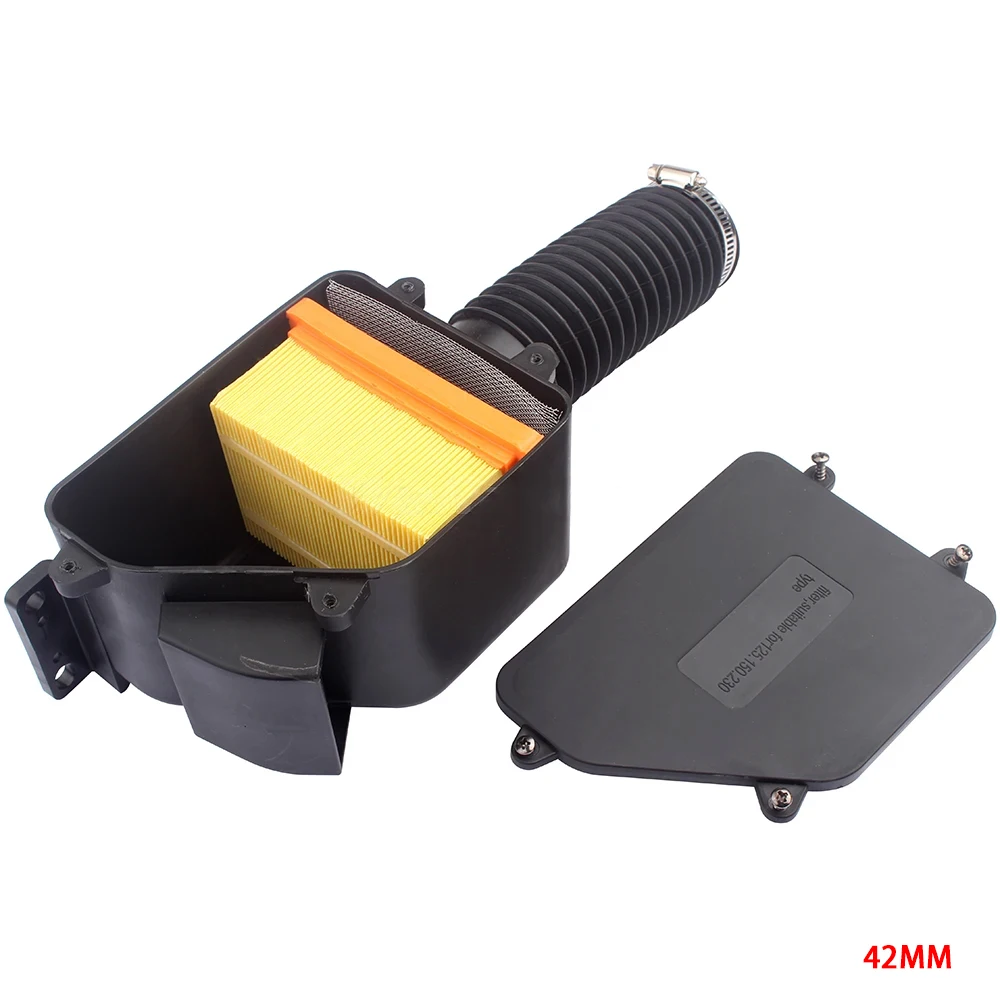 

Для GY6 125cc 150cc ATV Go Kart Мопед Скутер BUGGY 4-колесный Univers 42 мм Коробка воздушного фильтра Очиститель наборов впускных мотоциклов