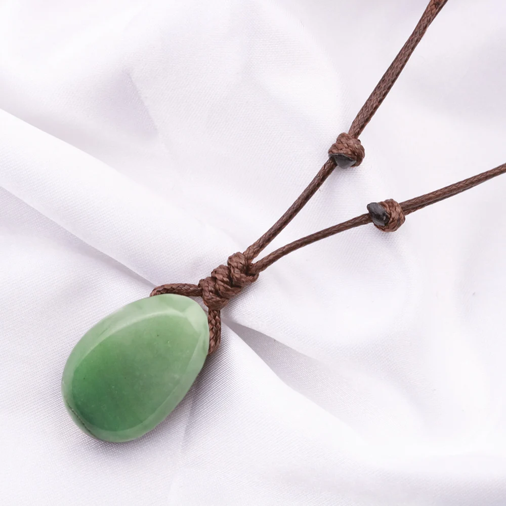 

10Pcs/Lot 30*19MM Natural Stone Hand Woven Adjustable Necklaces Fashion Jewelry for Men Women