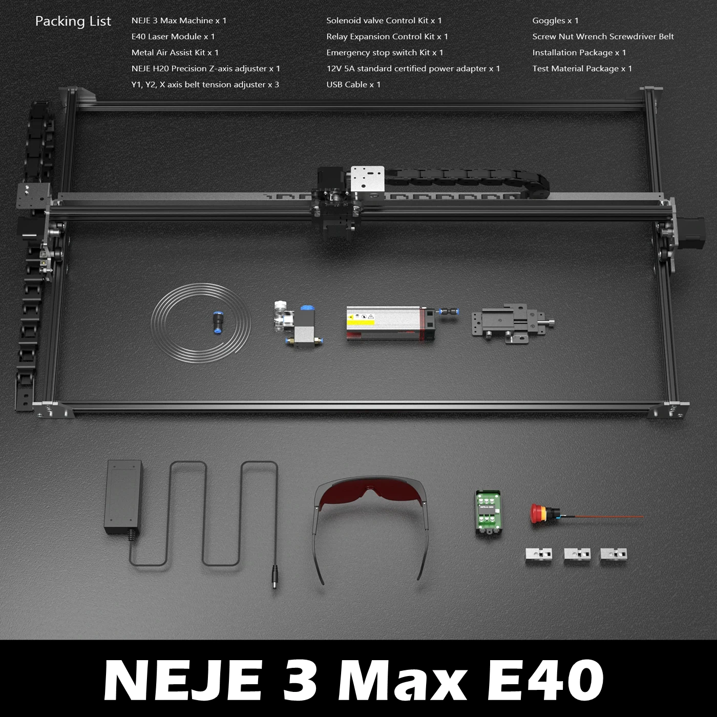 

NEJE 3 Max E40/A40640 80W Laser Engraving Machine Desktop CNC Wood Laser Cutting Engraver DIY 3D Printer Router Mark Metal Tools