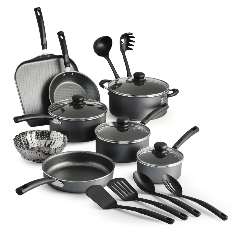 

Tramontina Primaware 18 Piece Non-stick Cookware Set, Steel Gray