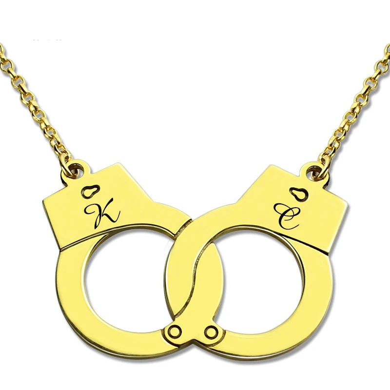 

Women Trinket Gold Color Necklace Costume Colares Jewelry Handcuff Pendant Suspensions Chain Collares Gift for Lovers