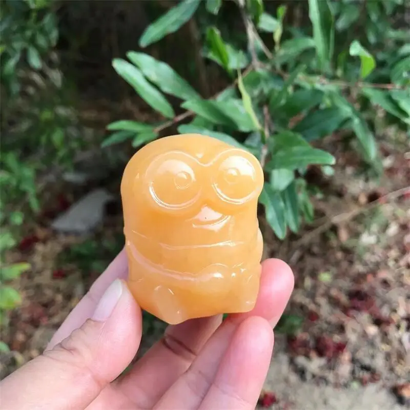 

Natural Crystals Yellow Calcite Cartoon Carving Gemstone Crafts As Christmas Ornaments Gifts Or Home Room Decor 1pcs