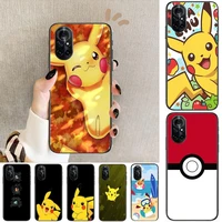 pikachu pokemon clear phone case for huawei honor 20 10 9 8a 7 5t x pro lite 5g black etui coque hoesjes comic fash design