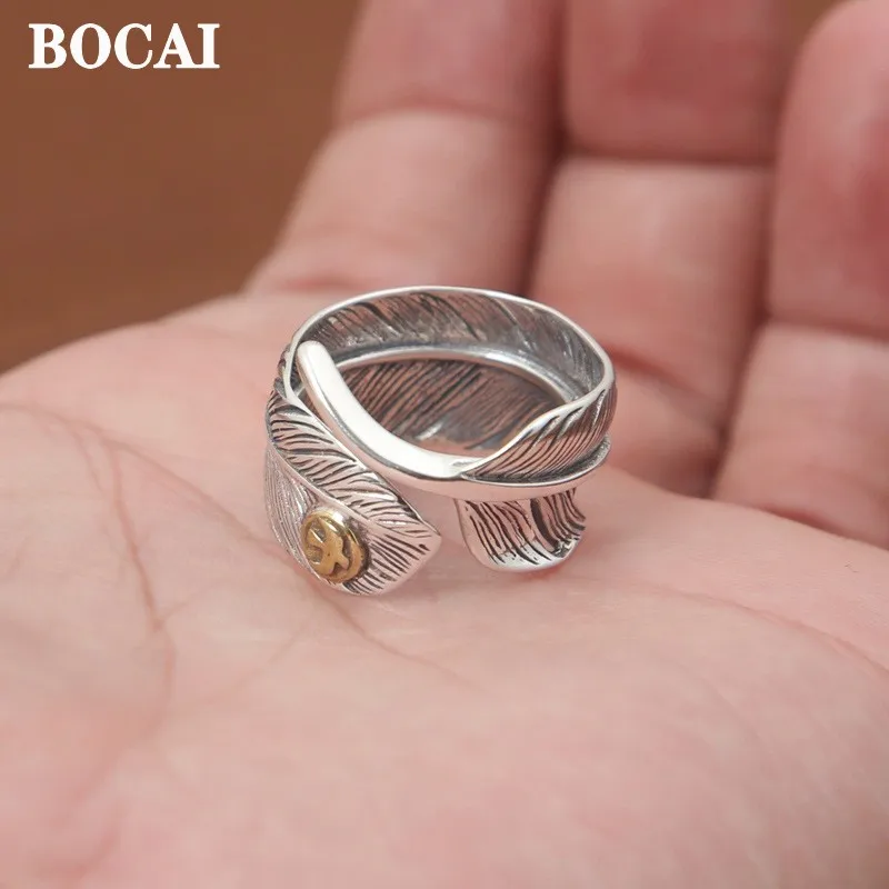 BOCAI Новое серебряное ювелирное изделие S925 модное мужское кольцо в стиле ретро