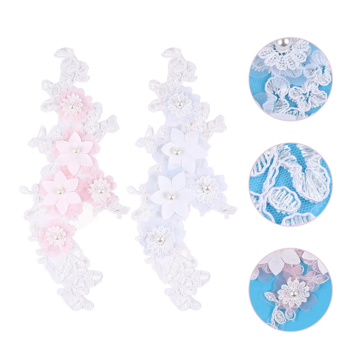 

Patches Lace Flower Appliques Floral Stickers Garment Iron Embroidery Wedding Fabric Embroidered Yarn Patch 3D Sewing Jean