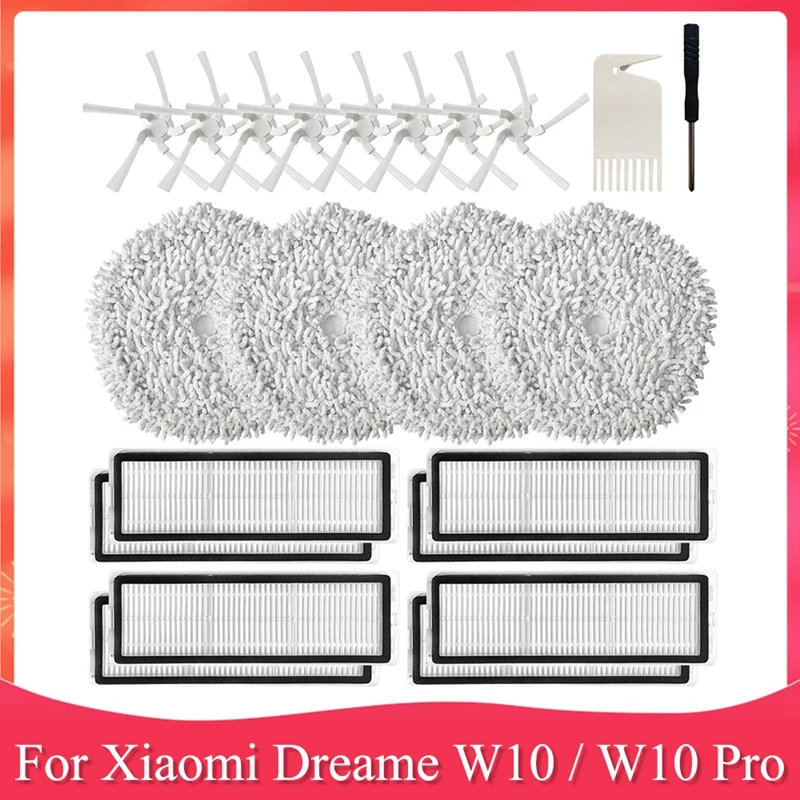 

Accessory Kit For Xiaomi Dreame W10 / W10 Pro Robot Vacuum Cleaner Mop Cloth Side Brush HEPA Filter Replacement Parts