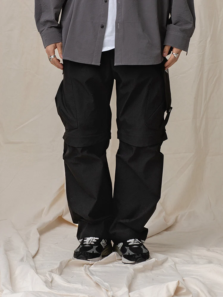 ASHFIRE 21SS 2 IN 1 Big Pocket SHORTS Loose Cargo Pants Workwear Urban Outdoor Streetwear Fashion Techwear Climbing trousers