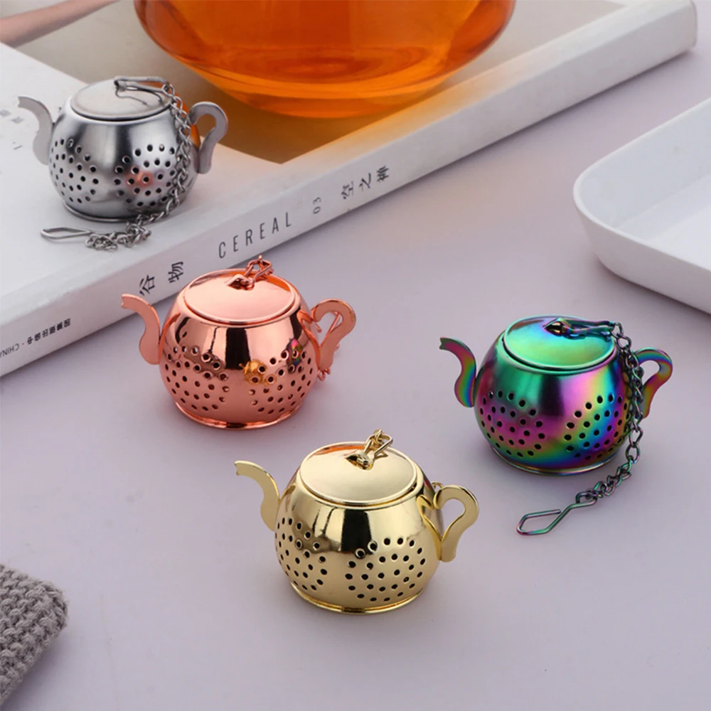 

4PCS Tea House Creative Teapon-shaped Filtered Tea Flower Tea Brine 304 Stainless Steel Teahouse Cute Pure 4