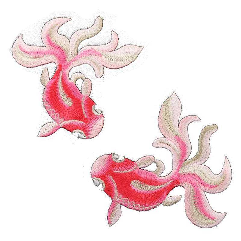 

Embroidery Patch for Sewing Clothes,Custom Patches No Iron Sticker Goldfish Embroidered Stickers,Ethnic Style Formal Dress Brand