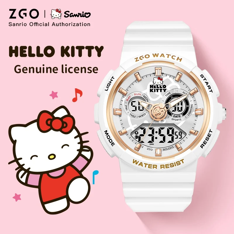 Детские часы ZGO x Sanrio Hello Kitty для девочек студентов водонепроницаемые светящиеся