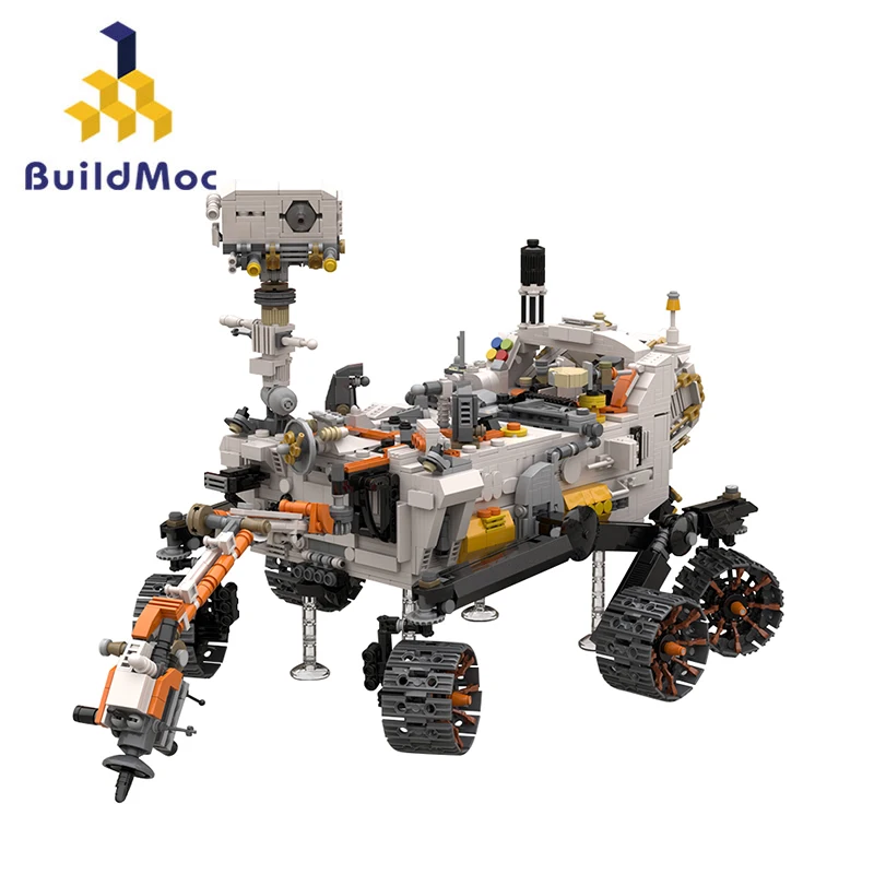 

BuildMoc 2023 New Perseverance Mars Rover Building Blocks Set America Space Exploration Bricks Idea Toys Children Birthday Gifts