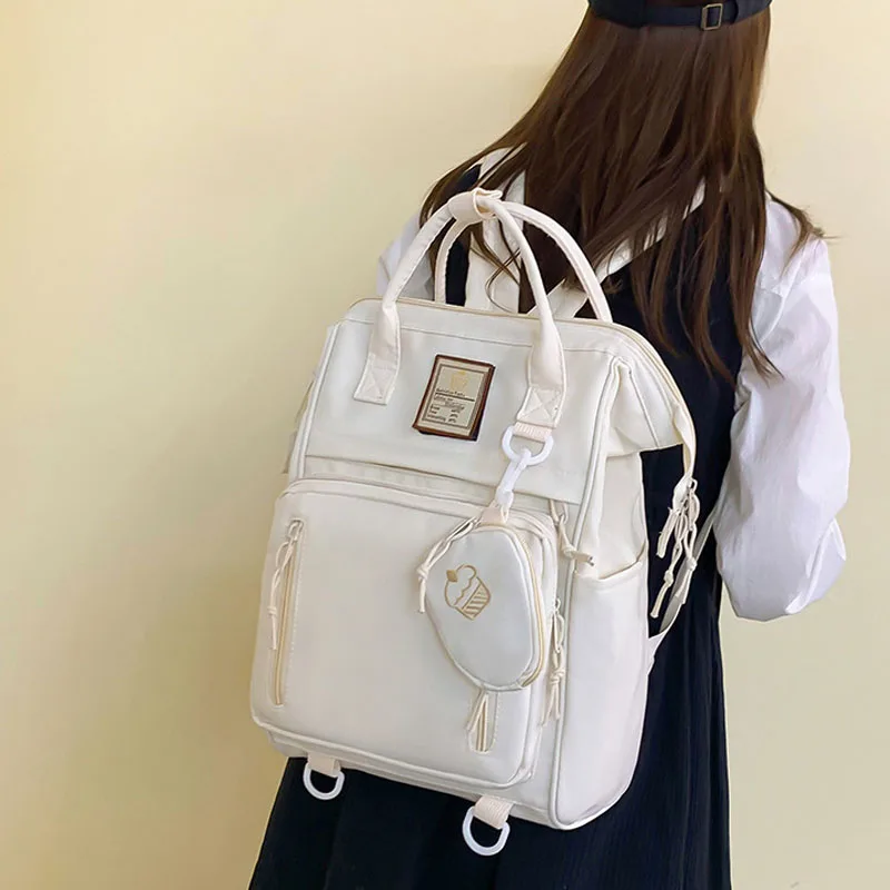 Solid Morden Children's Backpack Nylon Large Capacity Schoolbags Portable Fashion Handbag Shoulder Bag For Teenager Girls Boys enlarge